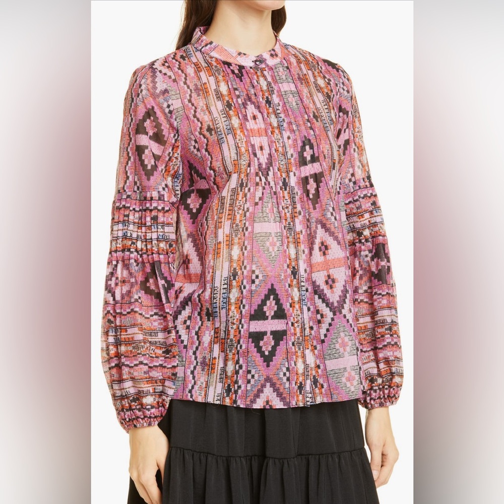 NWT Kobi Halperin Melody Blouse - M - Pink Multi
